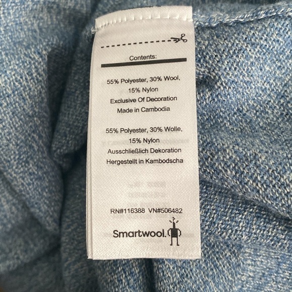 Smartwool Men’s 1/4 Zip Pullover Sweater in Blue Gray in Sz XL - Picture 8 of 8